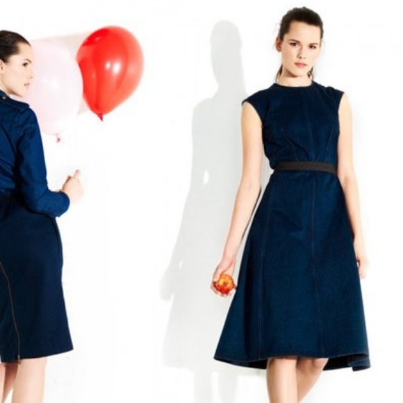 Lanvin/Acne Collab Denim Flare Dress Sz Fr 42 (XL) - Picture 2 of 12